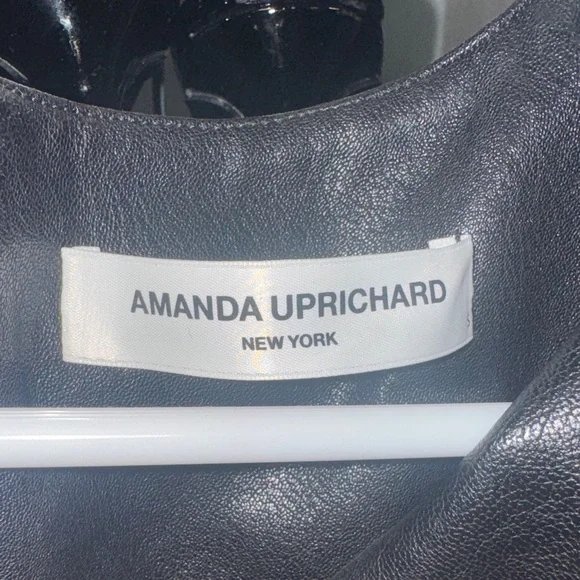 Amanda Uprichard Leather Puzzle dress in Black